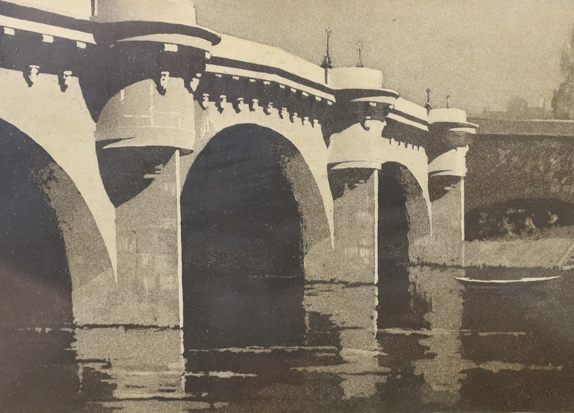 Kenneth Holmes (1902-1994), three watercolours, Italian landscapes including Venice, 27 x 38cm, two drypoint etchings, Coastal scenes and an aquatint of a bridge in Paris